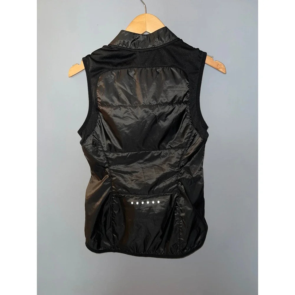 Nike Running Aerolayer Vest Black Womens XS Quilted Full Zip Reflective Puffer‎